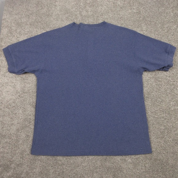 Vintage Eddie Bauer Sweater Mens XL Blue Short Sleeve Ringer Tee Knit Henley NEW - Picture 5 of 8